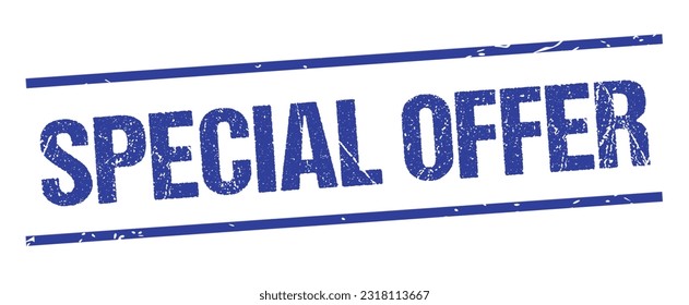 Special Offer Blue Watermark Stamp isolated on white background. Text caption between parallel lines with grunge design style.