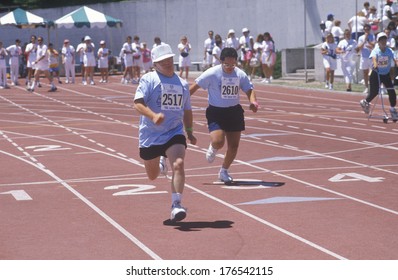 Special Olympics Athletes Running Race, UCLA, CA