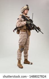 Special Operations Command  Raider With Weapon. Studio Shot 