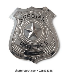 Special Police Badge With Clipping Path Isolated On White