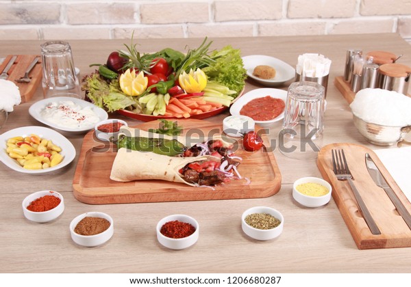 Special Turkish Kebab Plate Liver Turkish Stock Photo Edit Now