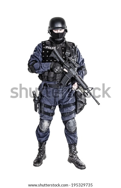 Special Weapons Tactics Swat Team Officer Stock Photo (Edit Now) 195329735