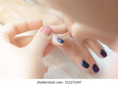 specialist beauty salon applying Polish nails to women nails - Shutterstock ID 511271347