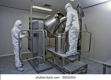 Specialized Workers At Pharmaceutical Manufacturing Facility