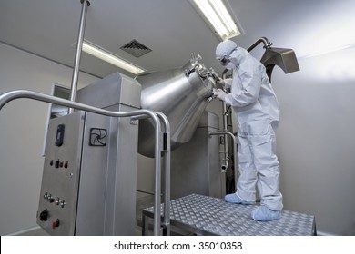 Specialized Workers At Pharmaceutical Manufacturing Facility