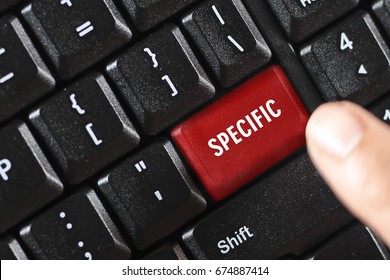 SPECIFIC word on red keyboard button - Shutterstock ID 674887414