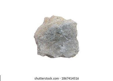 Specimen Of Sandstone Sedimentary Rock Isolated On White Background.  