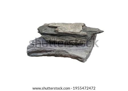 specimen Shale rock stone isolated on white background. clastic sedimentary rocks.