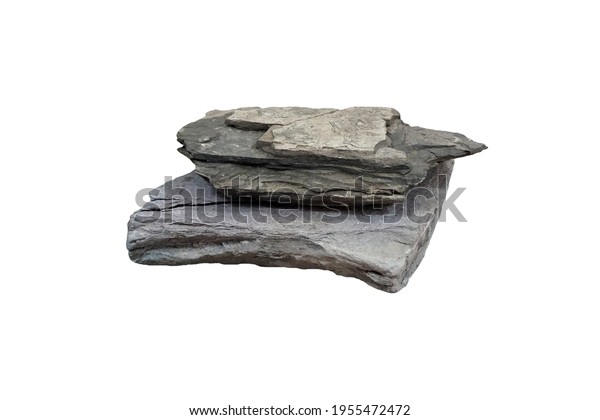 specimen Shale rock stone isolated on white\
background. clastic sedimentary\
rocks.