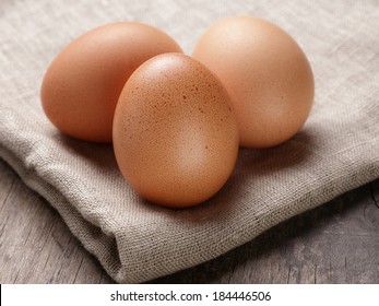 Speckled Chicken Eggs On Sack Rustic Stock Photo Shutterstock