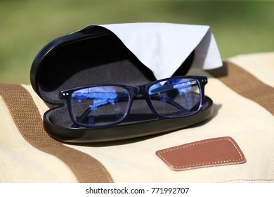 Spectacle frames with case are at the brown bag