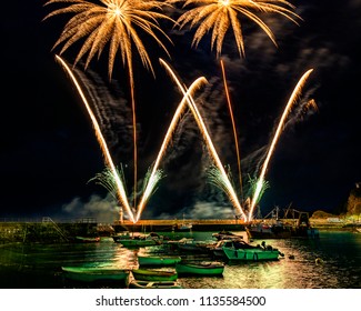 A spectacle of light and colour explodes over Mavagissey as the final crescendo to the 200 year old tradition of a food festival, aptly named Feastival.
