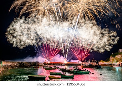 A spectacle of light and colour explodes over Mavagissey as the final crescendo to the 200 year old tradition of a food festival, aptly named Feastival.