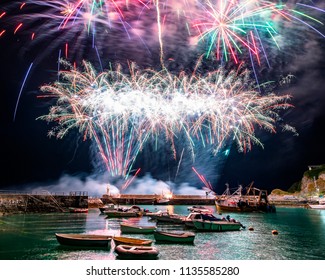A spectacle of light and colour explodes over Mavagissey as the final crescendo to the 200 year old tradition of a food festival, aptly named Feastival.