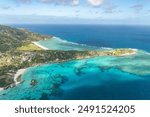 Spectacular aerial view on Lizard Island on Great Barrier Reef, Queensland, Australia. Great Barrier Reef is the worlds largest coral reef system