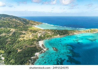 Spectacular aerial view on Lizard Island on Great Barrier Reef, Queensland, Australia. Great Barrier Reef is the worlds largest coral reef system - Powered by Shutterstock