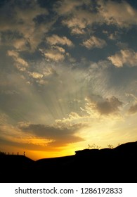 spectacular clouds in the sunset 