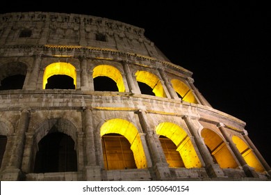 Spectacular Colosseum Night Largest Amphitheater World Stock Photo