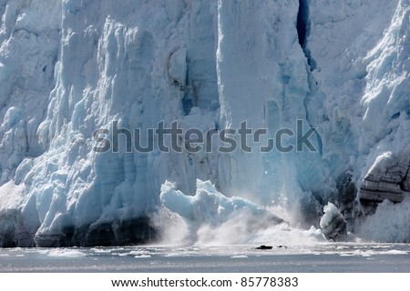 spectacular glacier calving