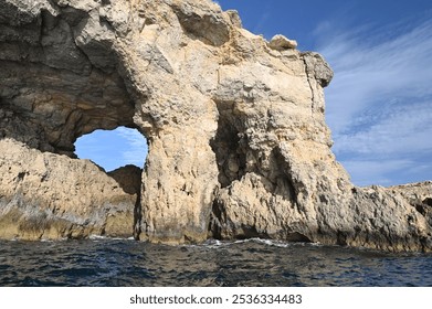 Spectacular limestone formation on the uninhabited Mediterranean island of Comino - Powered by Shutterstock