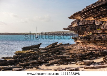 spectacular rock formation in Two Island Bay, Cape Wessel, northern Territory, Australia. May be the most remote spot on the australian continent