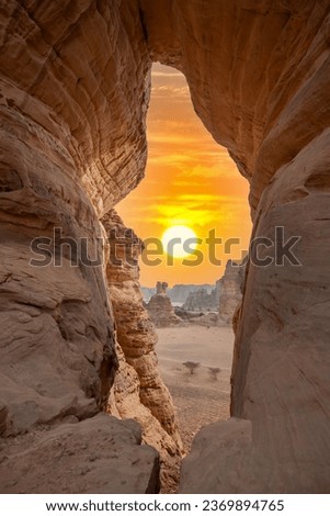 Spectacular rock formations at Al Ula, Saudi Arabia