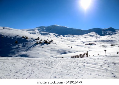 Spectacular Snow Scene In Uludag, Bursa, Turkey. Ski Resort.