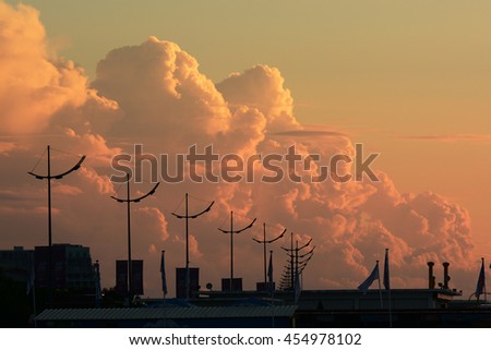 Similar – Image, Stock Photo Airy above the clouds.