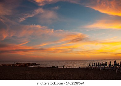 Spectacular Sunset In An Italian Beach