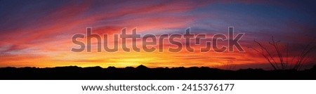 Spectacular Texas sunset panorama over the Big Bend region of Texas