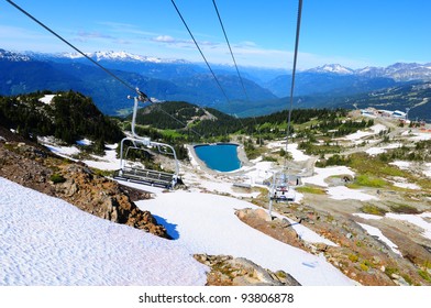 Spectacular View From Chairlift On Whistler Mountain, Canada