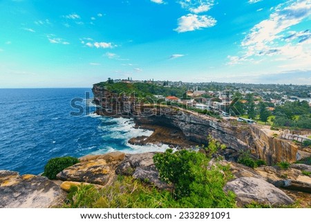 Spectacular view of ocean cliff in the Gap Park, Watsons Bay Sydney Australia