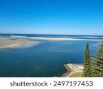 Spectacular view over the Pumicestone Passage at Golden Beach, Queensland, Bribie Island and the ocean