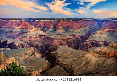 Spectacular view from the south rim of the Grand Canyon in Arizona USA