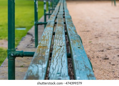 Spectator Bench At A Sports Oval In Parkville, Melbourne, Australia