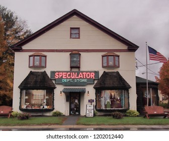 Speculator, New York, USA. October 11, 2018. The Speculator Department Store In The Small Village Of Speculator, NY, Hamilton County In The Adirondack State Park