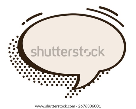 Speech bubble, speech balloon or chat bubble line art. Blank comic book text bubble illustration isolated on white background	
