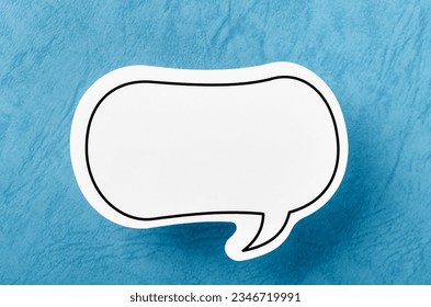 Speech bubble with copy space communication talking speaking concepts on blue background. - Powered by Shutterstock