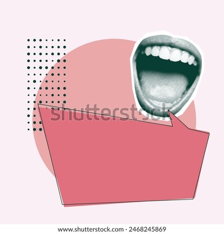 Speech Bubble Creative Art Collage Design Copy Space Social Media Post Card Poster