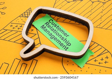 Speech bubble with customer relationship management.