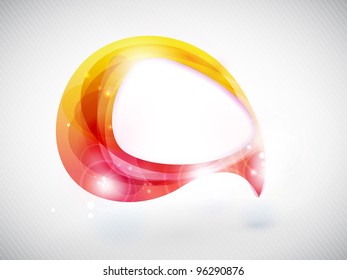 Speech bubble with light effects. Semitransparent overlying shapes forming an abstract bubble in shades of red, orange and yellow. Space for your text,  Vector available in my port.