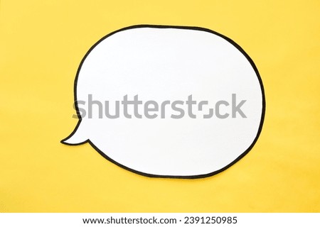 Speech bubble on a yellow background. Comic cloud with a place for text