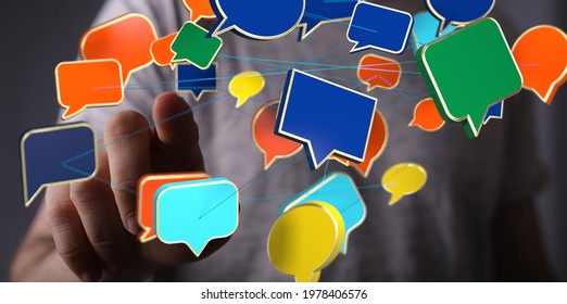 speech bubbles, communication concept 3d