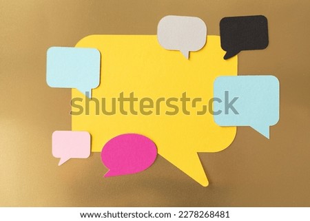 speech bubbles, communication concept 3d papercut