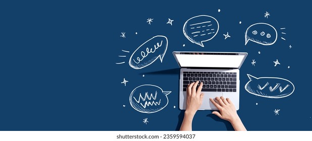 Speech bubbles and a laptop computer - Powered by Shutterstock