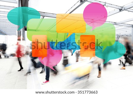 Speech Bubbles and people in background