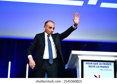 Speech By French Far-right Party Reconquete! Presidential Candidate Eric Zemmour during The Election Night Of The First Round Of The French Presidential Election In Paris, France, On April 10, 2022.