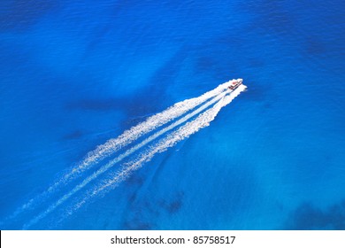 Speed Boat On The Azure Sea