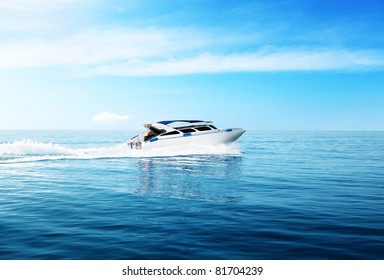 Speed Boat In Tropical Sea