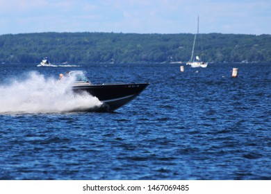 Speed Boating In Door County, WI